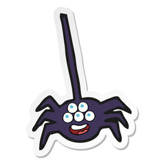 sticker of a cartoon halloween spider