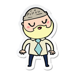 sticker of a cute cartoon man with beard