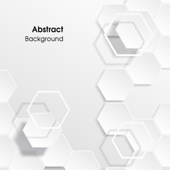 White hexagon abstract