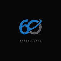 60 Year Anniversary Vector Template Design Illustration