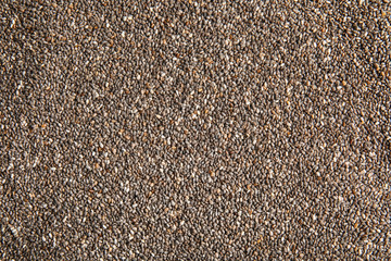 Chia seeds as background, top view. Organic superfood