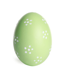 Fototapeta na wymiar Beautiful painted Easter egg on white background
