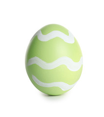 Beautiful painted Easter egg on white background