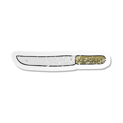 retro distressed sticker of a cartoon butter knife