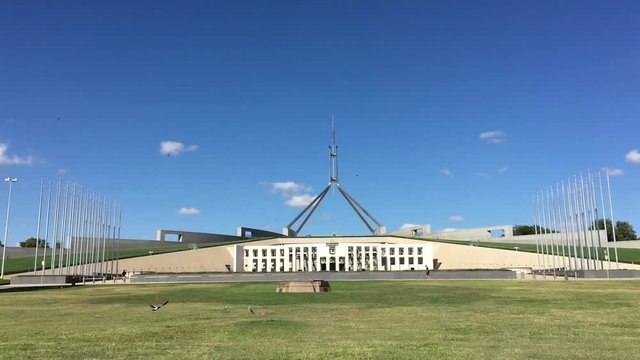 The Australian Parliament House in Canberra in the Australian Capital Territory, Australia. 