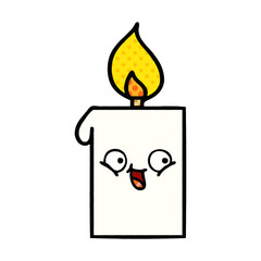 comic book style cartoon lit candle