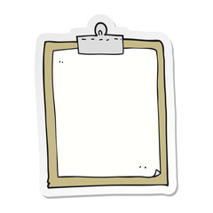 sticker of a cartoon clipboard