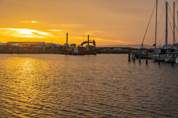 Fototapeta na wymiar Arbetsplatsen i hamnen.