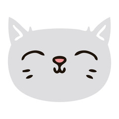 quirky hand drawn cartoon cat face