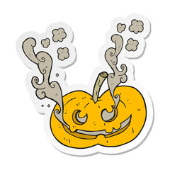 sticker of a cartoon halloween pumpkin