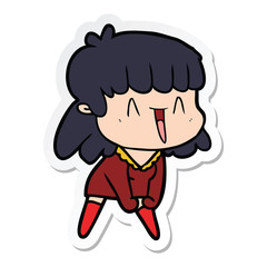 sticker of a cartoon woman