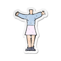 retro distressed sticker of a cartoon female body