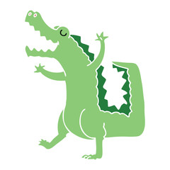 quirky hand drawn cartoon crocodile