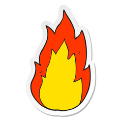 sticker of a cartoon fire
