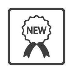 New feature or product badge icon in square frame