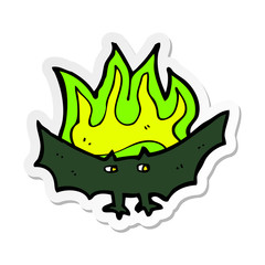 sticker of a cartoon spooky vampire bat
