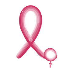 Watercolor breast cancer symbol. Vector illustration design