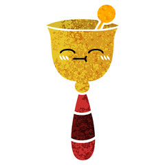 retro illustration style cartoon school bell