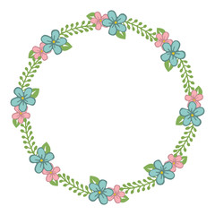 Vector illustration colorful floral frame wit background hand drawn