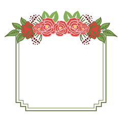 Vector illustration colorful floral frame wit background hand drawn