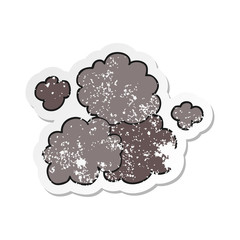 retro distressed sticker of a cartoon smoke cloud