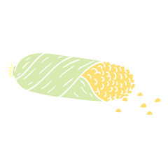 cartoon doodle of fresh corn on the cob