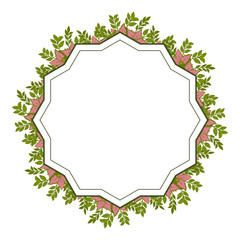 Vector illustration floral frame for invitation template hand drawn