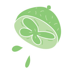 quirky hand drawn cartoon lime