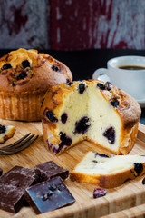 cupcake and coffee on table