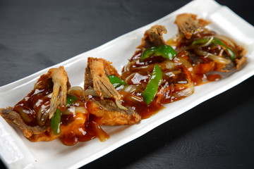 カレイの唐揚げ野菜あんかけ