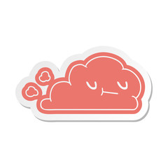 cartoon sticker of kawaii happy cloud