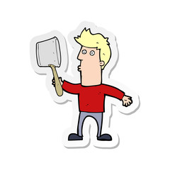 sticker of a cartoon man cooking