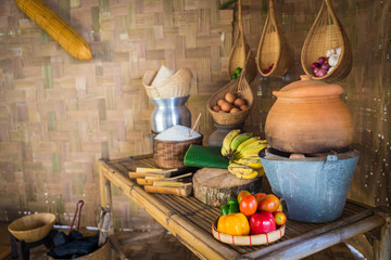 Laos local kitchen
