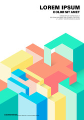 Abstract geometric isometric shape layout design template background modern art style