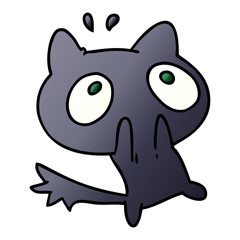 gradient cartoon kawaii of a shocked cat