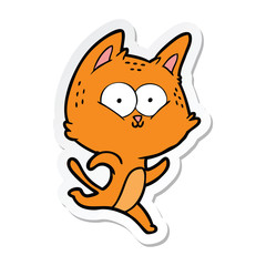 Obraz premium sticker of a cartoon cat running