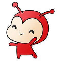 gradient cartoon kawaii of a cute lady bug
