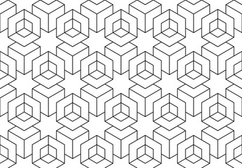 The geometric pattern with lines. Seamless vector background. White and black texture. Graphic modern pattern. Simple lattice graphic design