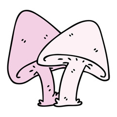quirky hand drawn cartoon mushrooms