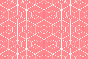 The geometric pattern with lines. Seamless vector background. White and pink texture. Graphic modern pattern. Simple lattice graphic design