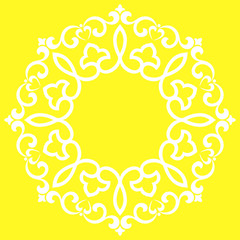 Decorative frame Elegant vector element for design in Eastern style, place for text. Floral yellow border. Lace illustration for invitations and greeting cards