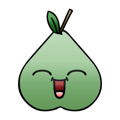 gradient shaded cartoon green pear