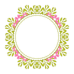 Vector illustration beauty pink flower frames blooms with backdrop hand drawn
