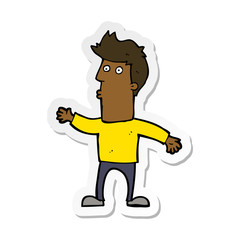 sticker of a cartoon surprised man