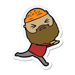 sticker of a cartoon man with beard