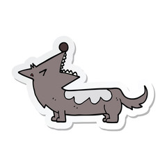 sticker of a cartoon dog