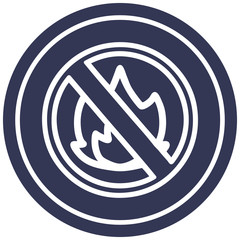no flames circular icon