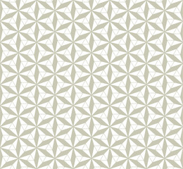 Seamless Geometric Pattern, Japan Style, Yellow Gray Background, 変わり麻の葉模様,
