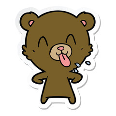 sticker of a rude cartoon bear