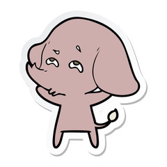 sticker of a cartoon elephant remembering